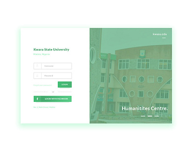 Kwara State University Portal Login Redesign college photoshop redesign school ui universal ux