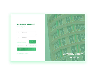 Kwara State University Portal Login Redesign college photoshop school ui ux ux design