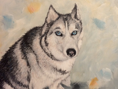 Faust acrylic analog dog painting portrait