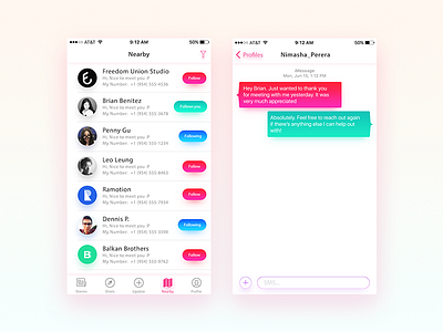 Nearby & Message app concept dribbble message nearby profile shots stories ui ux