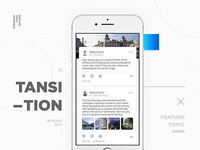 Topic animation card clean concept ios social topic transition travel ui ux