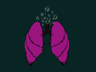 Air escaping asthma attack conceptual art digital art illustration