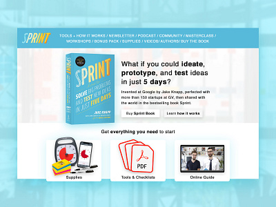 Design Sprint Book Website book branding dailyui design photoshop redesign sprint ui website