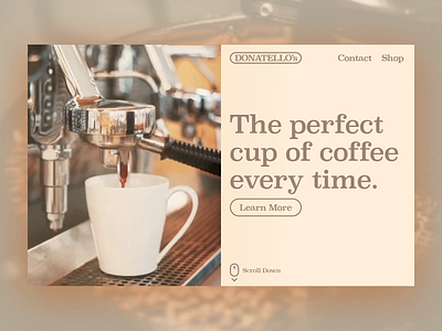 Donatello. Coffee Machine Website after effects branding coffee company dailyui design ecommerce landingpage machine photoshop ui ux website