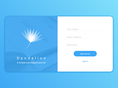 Sign Up - Day 001 #dailyui dailyui