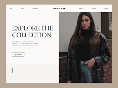 Sophie & Jo Concept beauty blogger brand design concept design fashion neutrals ui design website design