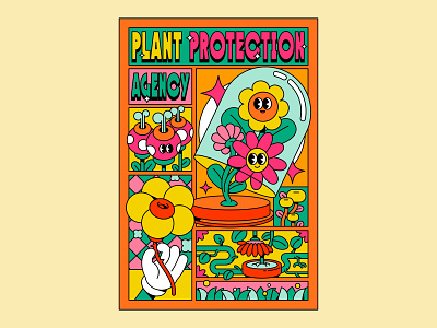 Plant Protection Agency cartoon illustration vector