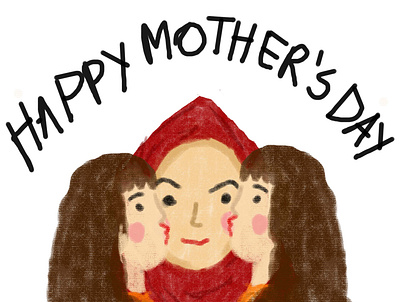 haappy mother day design digitalart drawing graphicdesign illustration