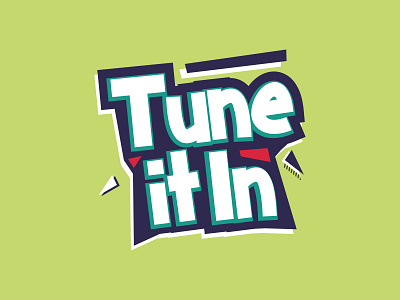 Tune it In design fontgraphic text effect typography vector