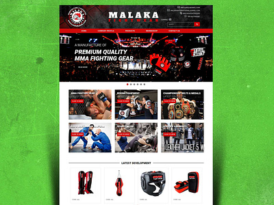 Malaka Fight Wear Website Design