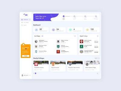 Tilt Education Platform - Dashboard & Additional questions admin panel animation b2b b2c c2b c2c saas ai iot app b2c college crm dashboad education filter finance knowledge learning money stepper student ui ux university user experience user inteface wizard