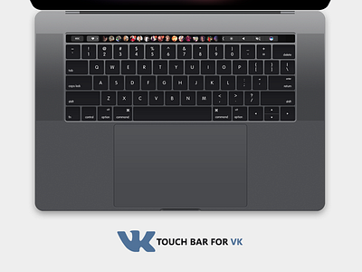 Macbook Touch Bar for VK 2016 2017 apple design flat macbook social network touch touch bar vk vkontakte