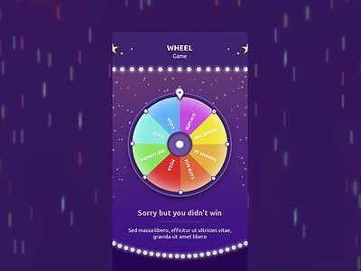 Wheel for game app application colour design flat game games ios purple wheel