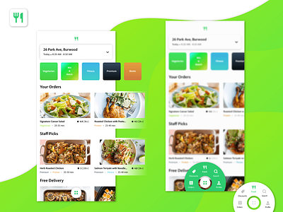 Food Delivery Service App - Home Screen dailyui design design art dribbble ui ux website design wireframe xd design xddailychallenge