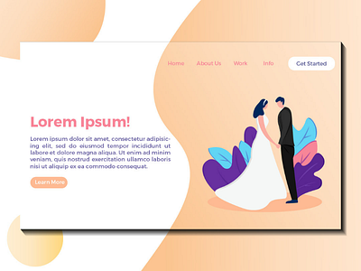 Illustration wedding landing page flatdesign landingpage