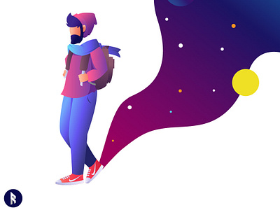 walking illustration illustrator flatdesign ui