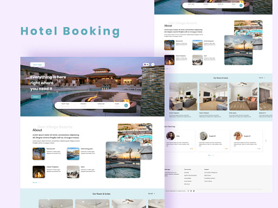 Hotel Booking Landing Page booking hotel hotel booking resort resort booking travel travel booking ui uiux ux web web design website