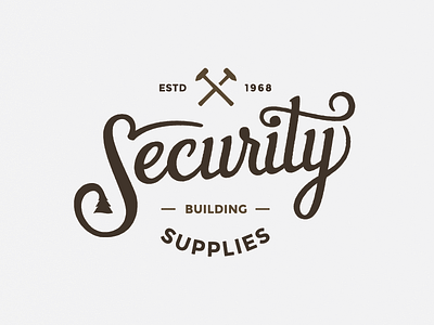 Security Bulding Supplies handlettering lettering typography vintage