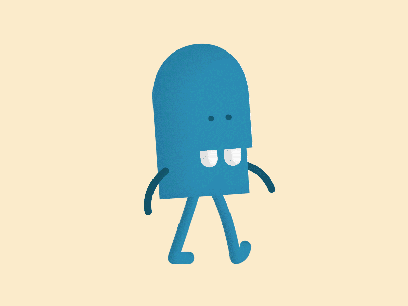 Toothy 2d animation animation character flat gif tooth vector walkcycle
