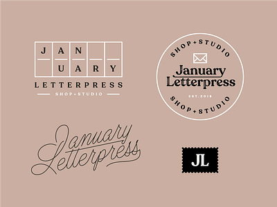 January Letterpress badge circle collection january lettering letterpress logo script stamp vintage