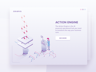 Action Engine Illustration animation brand branding celonis clean design identity illustration minimal mining processmining typography vector web website