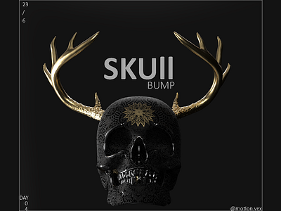 Skull Horn 3d artwork c4d cinema4d design design art gold illustration skull skull art