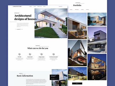 Website for an architectural firm architectural website architecture arhitecture design first screen landing photoshop site ui ux web webdesign website