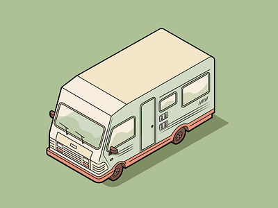 WIP: Camper for project on industrial vacation camper campervan camping car design flat holiday illustration illustrator vacation van vanlife vector