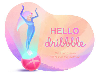 Hello Dribbble ✨ 2d art character colorful colors debut debut shot debutshot first firstshot hello hello dribbble hellodribbble illustration mixed media new newbie picasso thanks