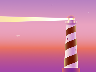 Lighthouse at sunset colorful editorial vector illustration vector lighthouse vector sunset