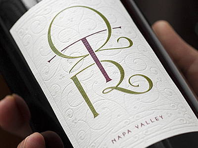 QTR Wines lettering typography wine label