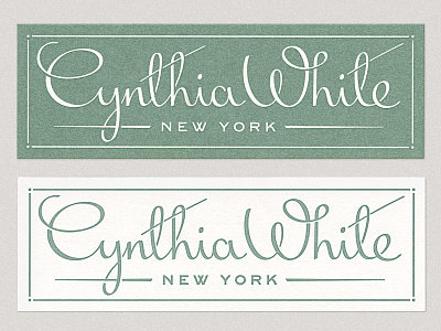 Cynthia White Signature backhand business cards cynthia white lettering letterpress script