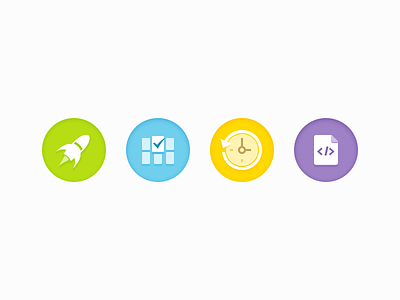 Circle Icons code file gallery icon rocket time