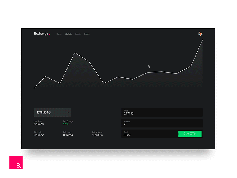 Cryptocurrency Exchange Concept made in InVision Studio