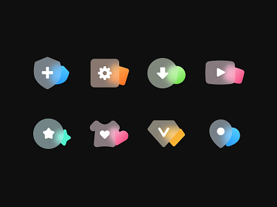 frosted glass icons