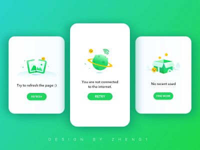 Default Page default page green illustration ui