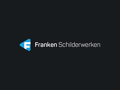 Franken Schilderwerken blue branding f franken schilderwerken logo shape triangle white