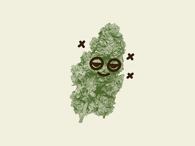 Nug - Growin' Like a Weed branding cannabis doodle dope ganja grass halftone high illustration logo marijuana nug nugget okc oklahoma stoned weed
