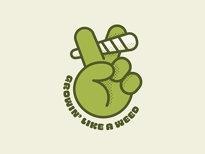 "Peace" - Growin' Like a Weed branding cannabis dank high illustration joint logo marijuana packaging peace sticker weed