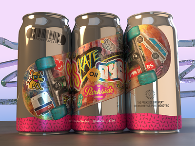 Skate or Dye 90s Can 90s alcohol beer beer can brewery british columbia can can design canada hazy hops ipa label skate skate or die skateboard sticker tall boy vancouver