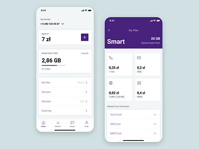 Mobile Operator App Design