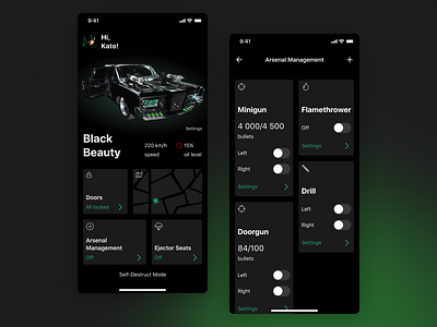 Vehicle Assistant App app assistant car controls dashboad design driving interface ios mobile ui uiux ux vehicle
