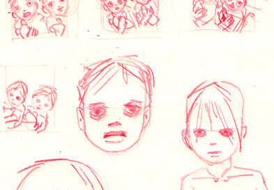 sketches for a new cover for classics app boy child classics cover ereader illustration iphone pencil red sketch