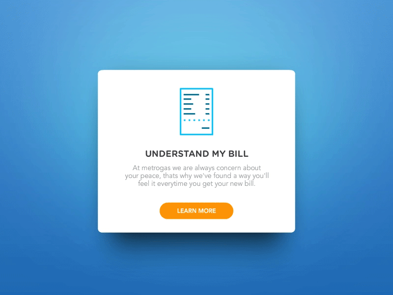Natural Gas Company Website - Understand my bill on Rollover animation gif interaction motion payment rollover website gif