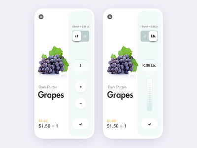 Fruit Store App Qty. Concept