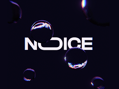 Noice 3d blender branding dark design environment glass logo refraction scene sphere vector
