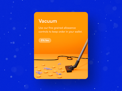 Vacuum 3d bitcoin blender card crypto design ethereum illustration ui vacuum webdesign webflow website