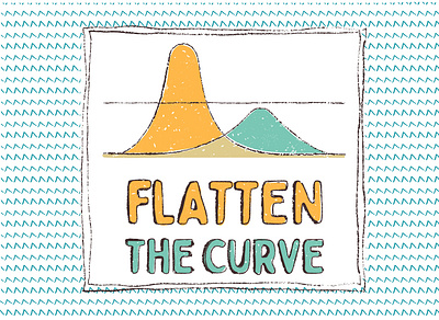 Flatten the Curve- Covid-19 Survival Pack awareness corona virus coronavirus covid 19 covid19 flatten the curve hand drawn illustration mixed media pattern schneckicreative simple