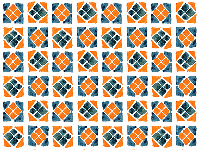 Perfect Imperfections blocks blue dark yellow grid hand painted orange perfect imperfections squares triangles watercolor
