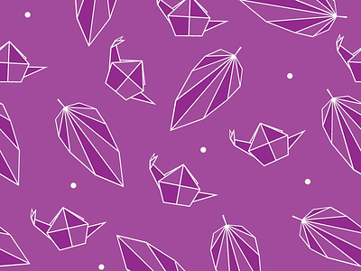Snail & leaf origami inspired origami inspired pattern design purple schnecki schnecki creative seamless simple
